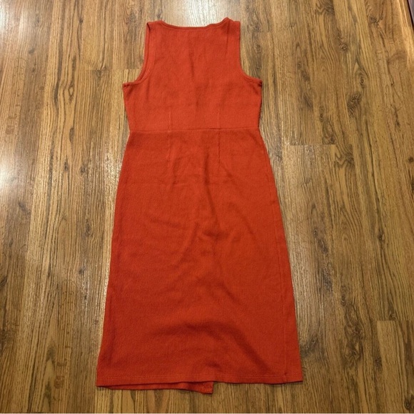 Madewell Sleeveless Rust Button-Front Midi Dress - Picture 2 of 9